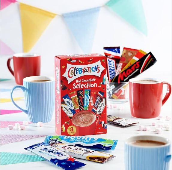 *BRITISH GOODS* Mocha & Hot Chocolate Selection. Necafe Quality Street Mocha (x7), Nescafe Aero Peppermint Mocha (x7), Celebratons Hot Chocolate (x8)